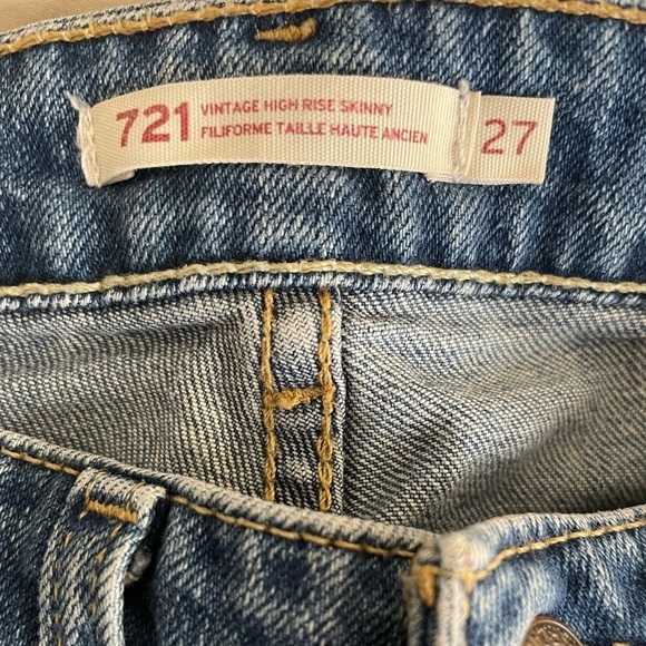 Levi’s 721 high rise vintage skinny patchwork jeans 27 - Picture 7 of 10